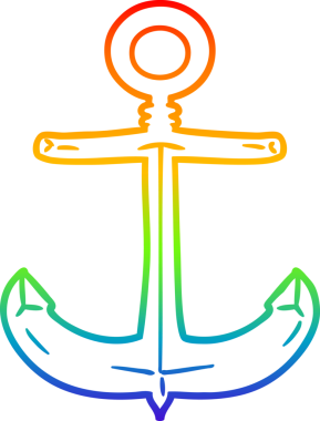 gökkuşağı gradyanı bir insan tarafından çizilmiş bir çizgi film çapasının çizimi