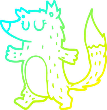 Bir insan tarafından çizilmiş bir tilki çizgi çizimi.