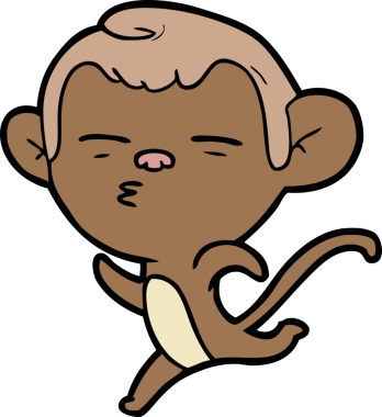 bir insan tarafından çizilmiş şüpheli maymun çizgi filmi