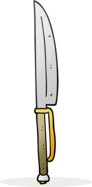 Bir insan tarafından çizilmiş karikatür bıçağı.