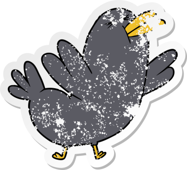 Bir insan tarafından çizilmiş karatavuğun sıkıntılı çıkartması.