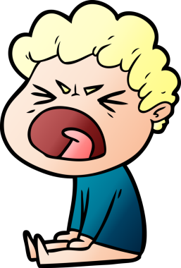 Bir insan tarafından çizilmiş öfkeli bir adam.