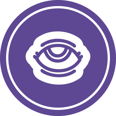 Bir insan tarafından çizilmiş göz sembolü dairesel simge