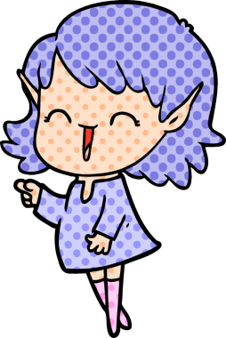 Bir insan tarafından çizilmiş bir elf kızı.