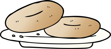 Bir insan tarafından çizilmiş karikatür çörekleri.