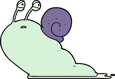 Bir insan tarafından çizilmiş karikatür sümüklüböceği