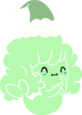 Bir insan tarafından çizilmiş Kawai hayaletinin Noel karikatürü.