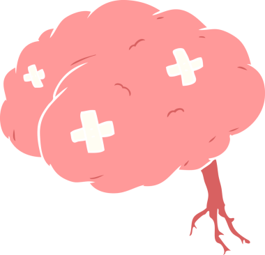 Bir insan tarafından çizilmiş düz renkli çizgi film.