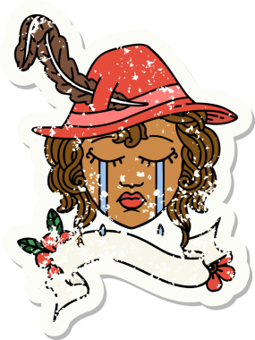 Retro Dövme Tarzı İnsan Ozan Karakteri Yüzü Bir İnsan Tarafından Çizildi