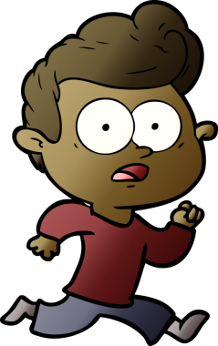 Bir insan tarafından çizilen şok olmuş karikatür adam.