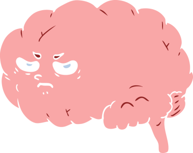 Bir insan tarafından çizilmiş düz renkli karikatür.