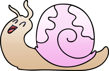 bir insan tarafından çizilmiş gölgelenmiş garip karikatür salyangozu