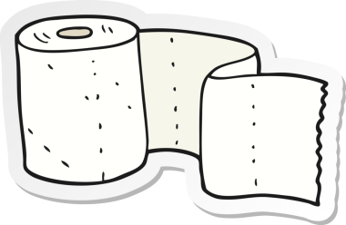 Bir insan tarafından çizilmiş bir tuvalet kağıdının etiketi.