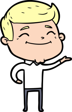 Bir insan tarafından çizilmiş mutlu çizgi film adamı.