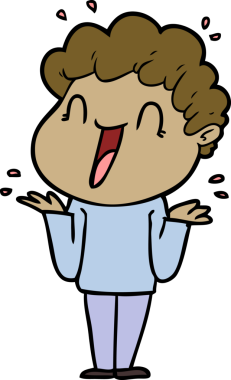 Bir insan tarafından çizilmiş mutlu bir adam.