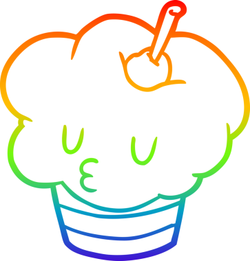 gökkuşağı gradyan çizgisi bir insan tarafından çizilmiş komik bir kek