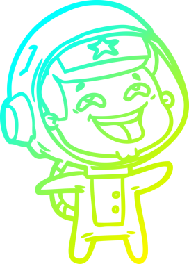 Bir insan tarafından çizilmiş gülen astronotun soğuk gradyan çizimi