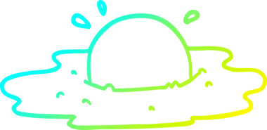 Bir insan tarafından çizilen kızarmış yumurtanın soğuk gradyan çizimi