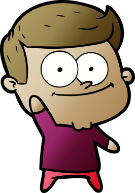 Bir insan tarafından çizilmiş mutlu bir adam.