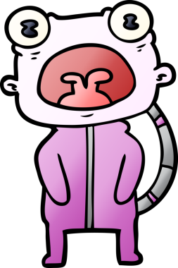 Bir insan tarafından çizilmiş garip uzaylı çizgi filmi.