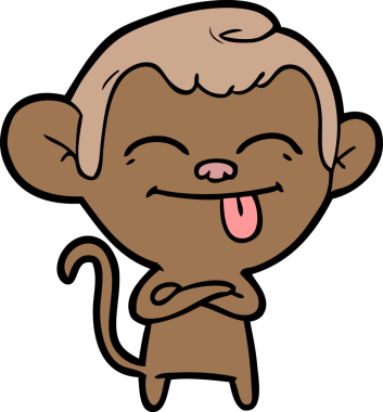 Bir insan tarafından çizilmiş komik çizgi maymun.