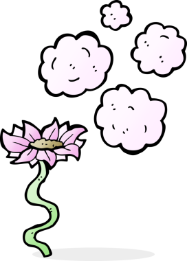 Bir insan tarafından çizilmiş karikatür çiçeği