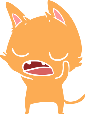 Konuşan kedi düz renkli çizgi film Bir insan tarafından çizildi