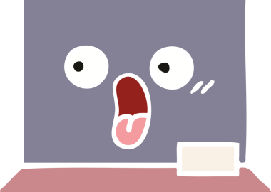 Bir insan tarafından çizilmiş düz renk retro karikatürü