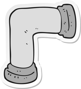 Bir insan tarafından çizilmiş bir karikatür borusunun çıkartması.