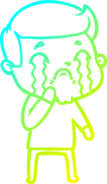 Bir insan tarafından çizilmiş ağlayan bir çizgi film karakteri çizimi.