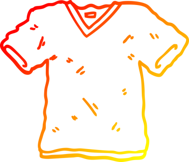 Bir insanın çizdiği karikatür tişörtünün sıcak çizgi çizimi