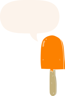 bir insan tarafından çizilmiş retro tarzı konuşma baloncuklu çizgi film lolipopu