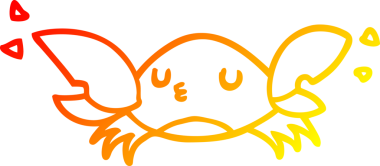 Bir insan tarafından çizilmiş bir yengecin sıcak çizgi çizimi