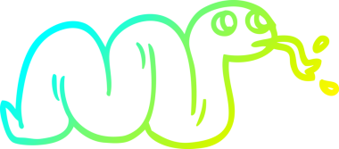 Bir insan tarafından çizilmiş çizgi film yılanı çizimi.