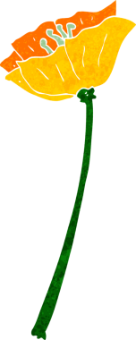 Bir insan tarafından çizilmiş karikatür çiçeği