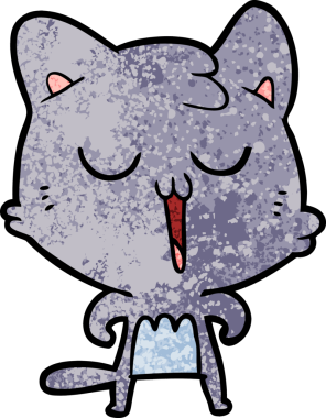 Bir insan tarafından çizilmiş çizgi film kedisi.