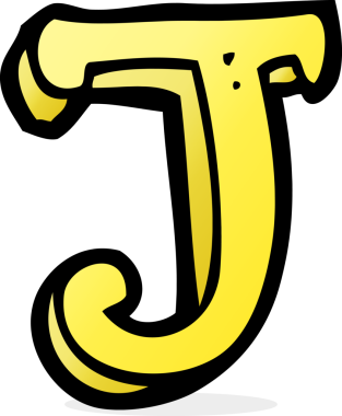 Bir insan tarafından çizilmiş J harfi.