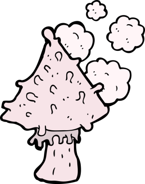 bir insan tarafından çizilmiş mantar mantarı