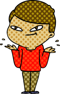 Bir insan tarafından çizilmiş çizgi film çocuğu.