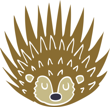 Bir insan tarafından çizilmiş çivili kirpi.