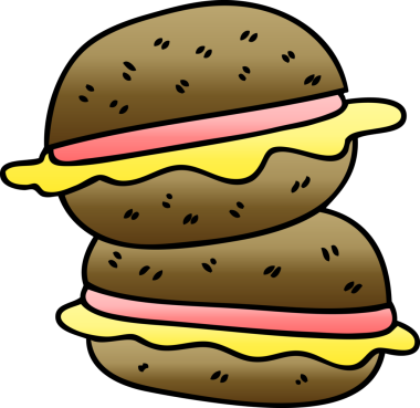 bir insan tarafından çizilmiş gölgeli tuhaf bir sandviç.