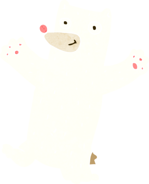 Bir insan tarafından çizilmiş kutup ayısı çizgi filmi.