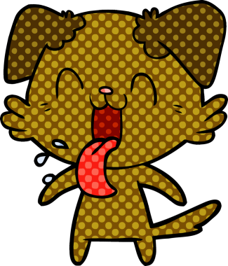 Bir insan tarafından çizilmiş nefes nefese bir köpek.