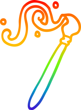 Bir insan tarafından çizilmiş bir karikatür boya fırçasının çizimi