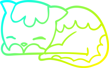 Bir çizgi film kedisinin insan tarafından çizilmiş soğuk çizgi çizimi