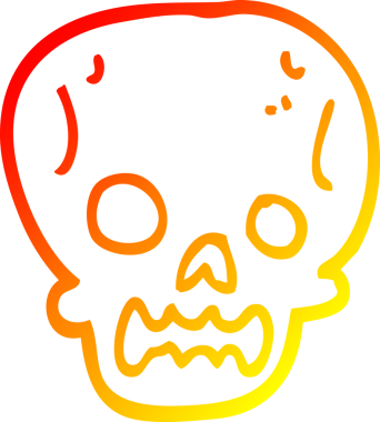 Bir insan tarafından çizilmiş bir cadılar bayramı kafatası çizgi çizimi.