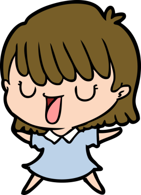 Bir insan tarafından çizilmiş karikatür kadın.