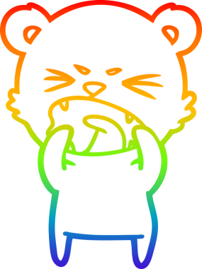 Bir insan tarafından çizilmiş kızgın bir çizgi film ayısının çizimi.