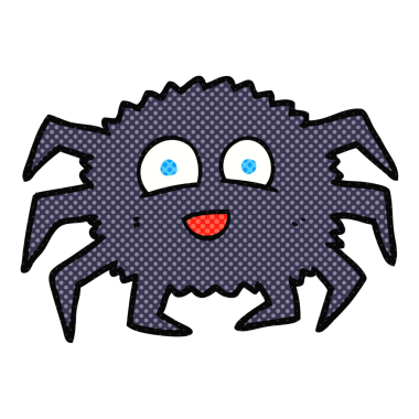 Bir insan tarafından çizilmiş serbest çizim karikatür örümceği