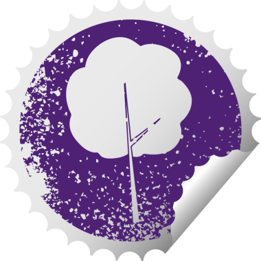 Bir insan tarafından çizilmiş sıkıntılı dairesel soyulan ilginç sembol ağacı.